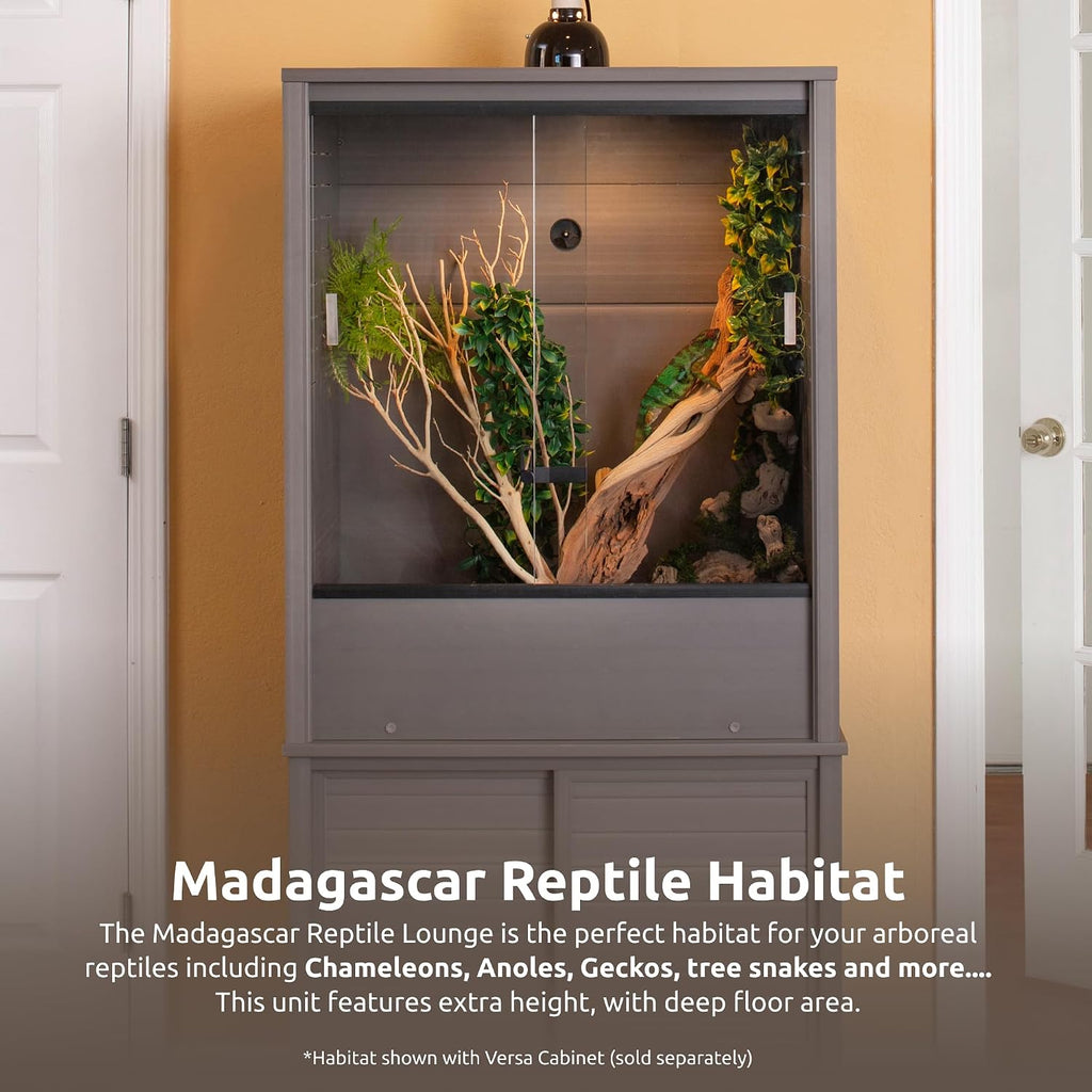 New Age Pet® Madagascar Vertical Reptile Lounge Habitat, (30' L x 24' W x 36' H) Arboreal Chameleon Cage Made with ECOFLEX®, Non-Toxic & Eco-Friendly Materials, Quick & Easy Assembly