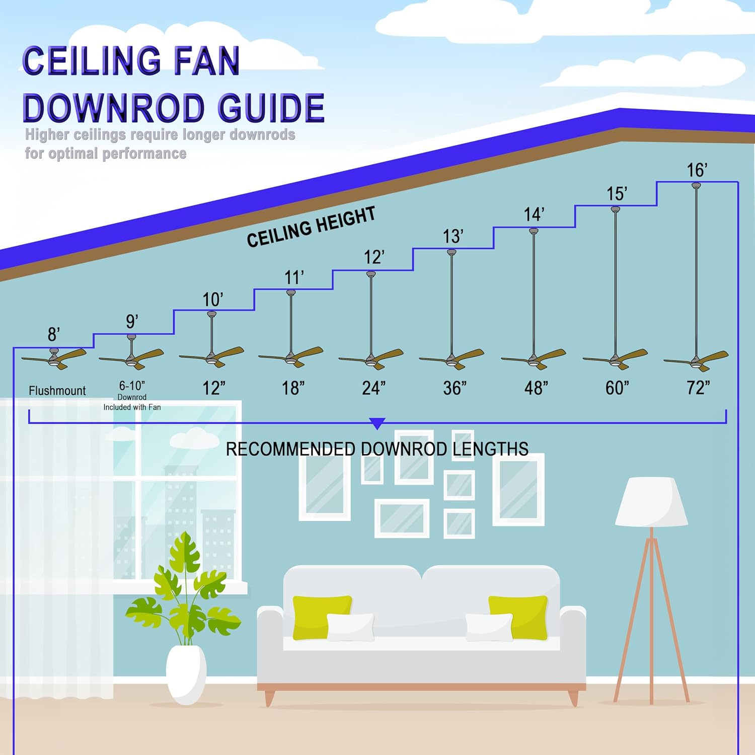 MINKA-AIRE F768L-BNW/DK Nauticus 65' 3-Blade LED Smart Indoor/Outdoor Ceiling Fan in Brushed Nickel Wet and Distressed Koa Blades with Clear Glass