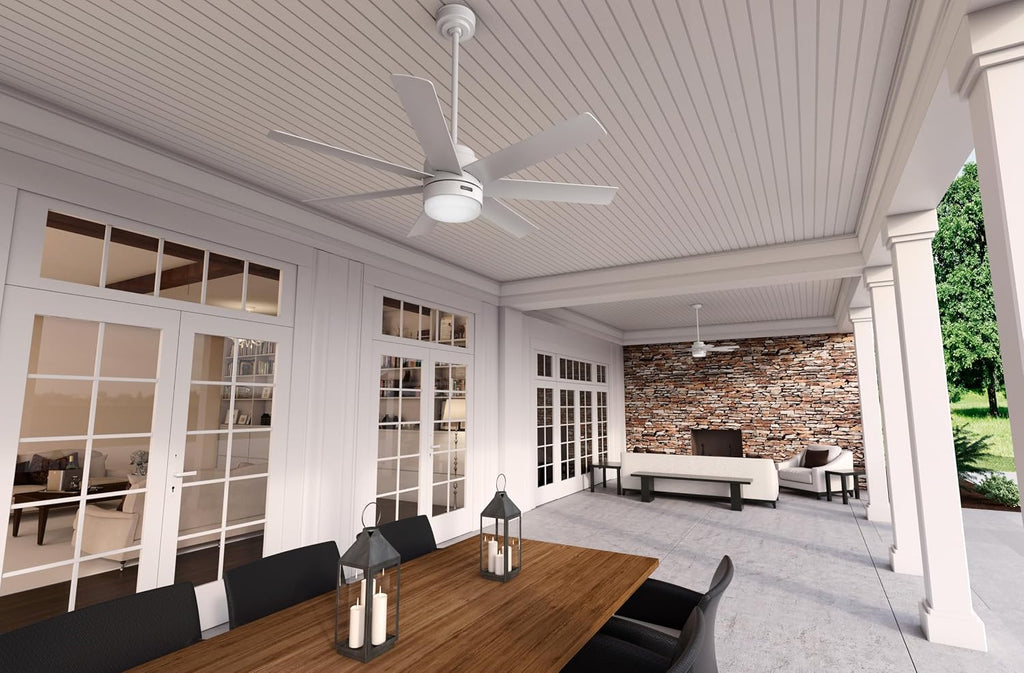 Hunter Brazos Outdoor with LED Light 52 inch Fresh White - Fresh White