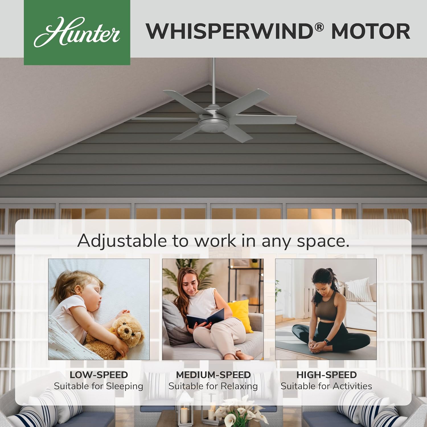 Hunter Jetty WeatherMax Indoor/Outdoor Ceiling Fan with Wall Control