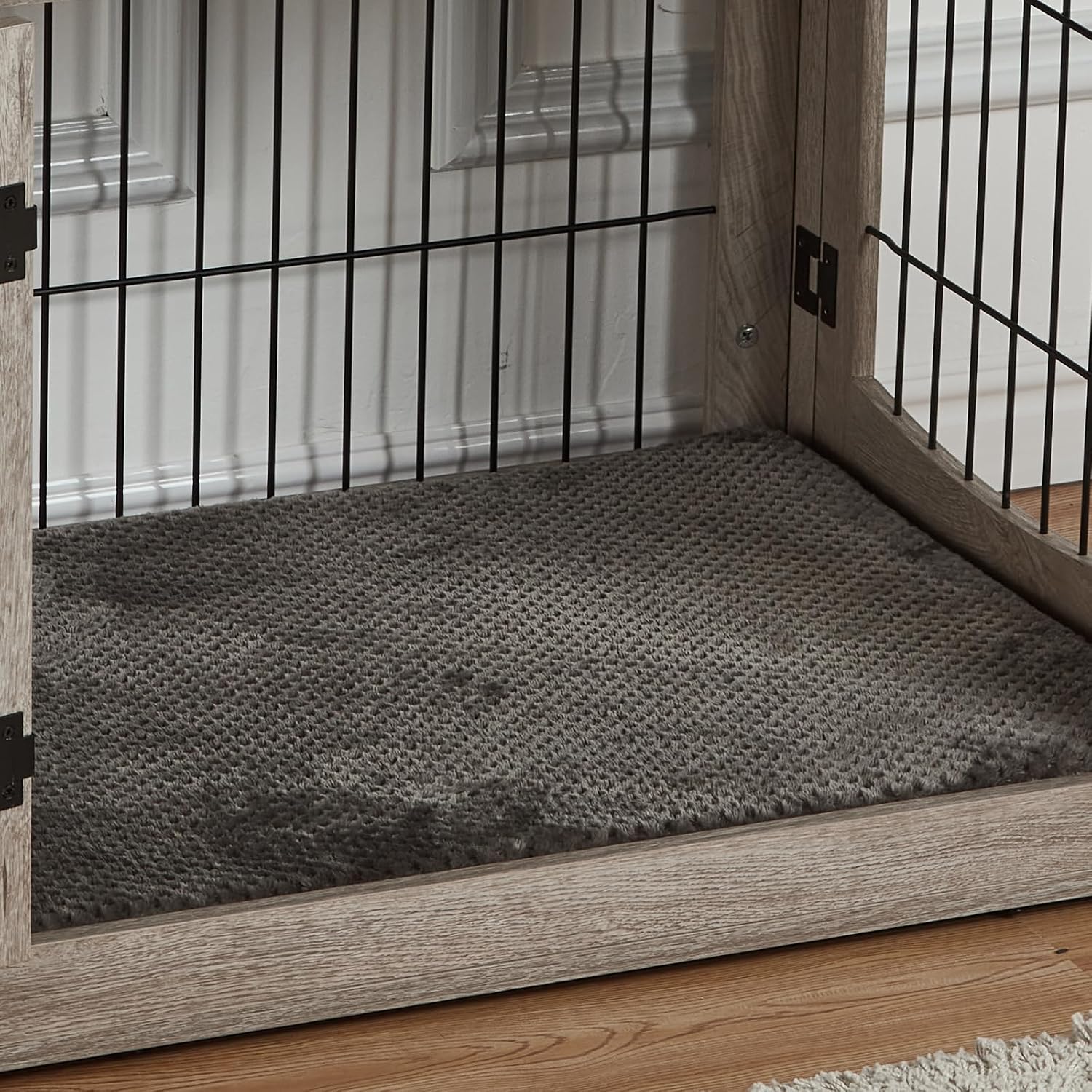 Dog Crate Furniture with Cushion,Wooden Dog Kennels Indoor with 2 Drawers,Dog Furniture Crate End Table with Storage