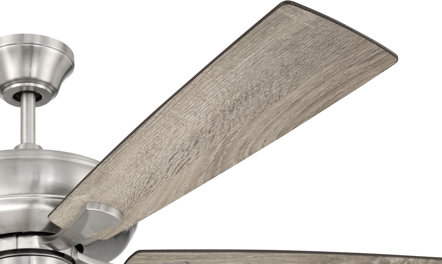 Craftmade 52' Eos 4 Light Ceiling Fan in Brushed Polished Nickel Finish with Reversible Driftwood/Walnut Blades