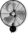 Hurricane Pro High Velocity Oscillating Metal Wall Mount Fan w/ 3 Speeds, Black, 20' - Corded Electric Air Cooling Unit w/ Powerful 4500 CFM Airflow for Home, Garage, Gym, Workshop & Greenhouse