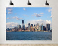 Trykid 20x10ft Waterfront City Skyscrapers Backdrop Clear Sky Modern Metropolis Photography Background Urban Landscape Tapestry Party Decoration Photo Studio Prop Fabric