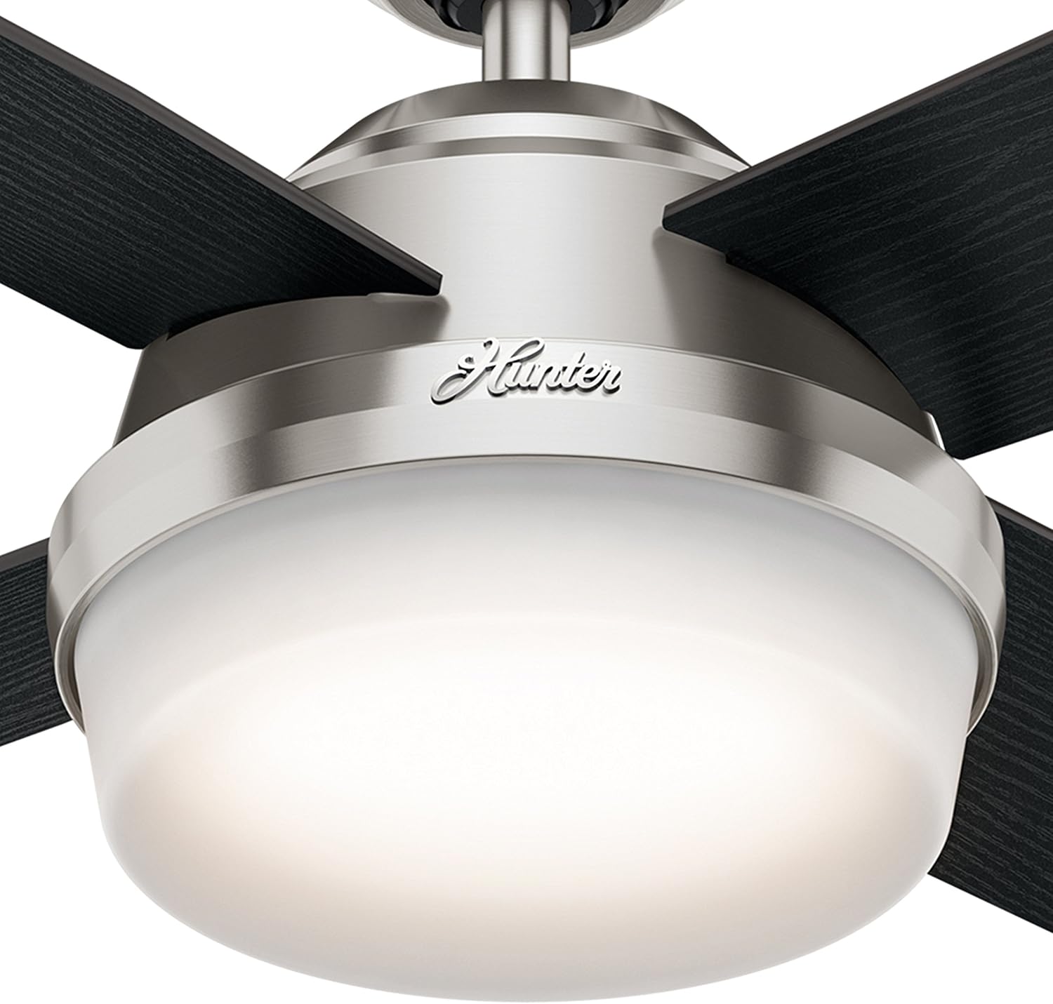 Hunter Fan 44 inch Contemporary Brushed Nickel Finish Indoor Ceiling Fan with LED Light Kit and Remote Control (Renewed)