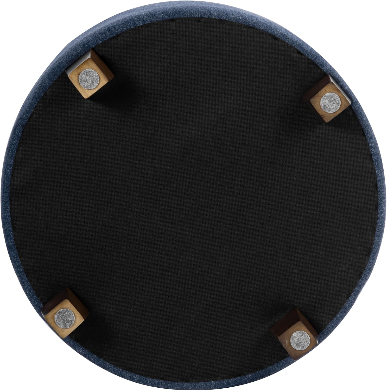 HomePop 24' Large Round Storage Ottoman - Blue Woven Fabric