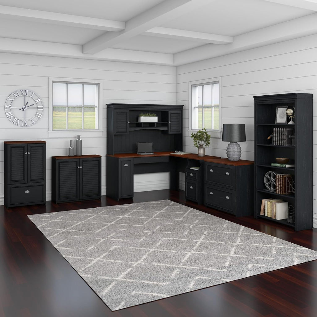 Bush Furniture Accent Cabinet with Doors and Shelves | Fairview Collection Modern Sideboard Buffet for Home Office | 32Wx13Lx31H