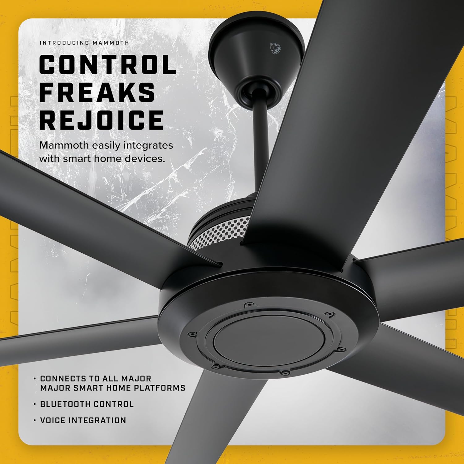 Big Ass Fans Mammoth 60' Outdoor Ceiling Fan with LED Light – Black Finish – Wi-Fi Smart Fan with Remote & Voice Control – Wet Rated Patio Ceiling Fan with Light – Quiet Operation – 3 Yr Warranty