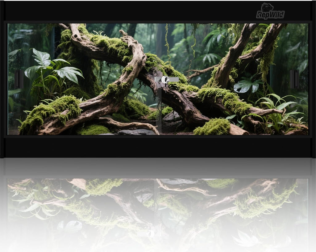 20 Gallon PVC Reptile Enclosure, RepWild 24'x18'x12' Terrarium/Tank with Heavy-Duty Screen Top, Glass Sliding Doors & Lock for Bearded Dragons, Ball Python, Geckos, Lizards