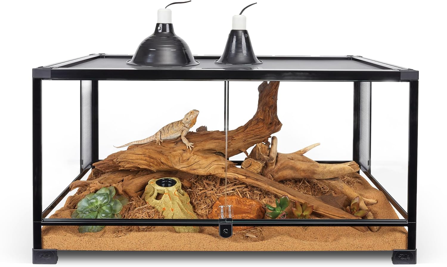 Zilla QuickBuild Reptile 40 Gallon Glass Terrarium Habitat with Swing Door For Geckos, Snakes, Lizards, Frogs, Turtles, and Tortoises, 36' x 18' x 18'