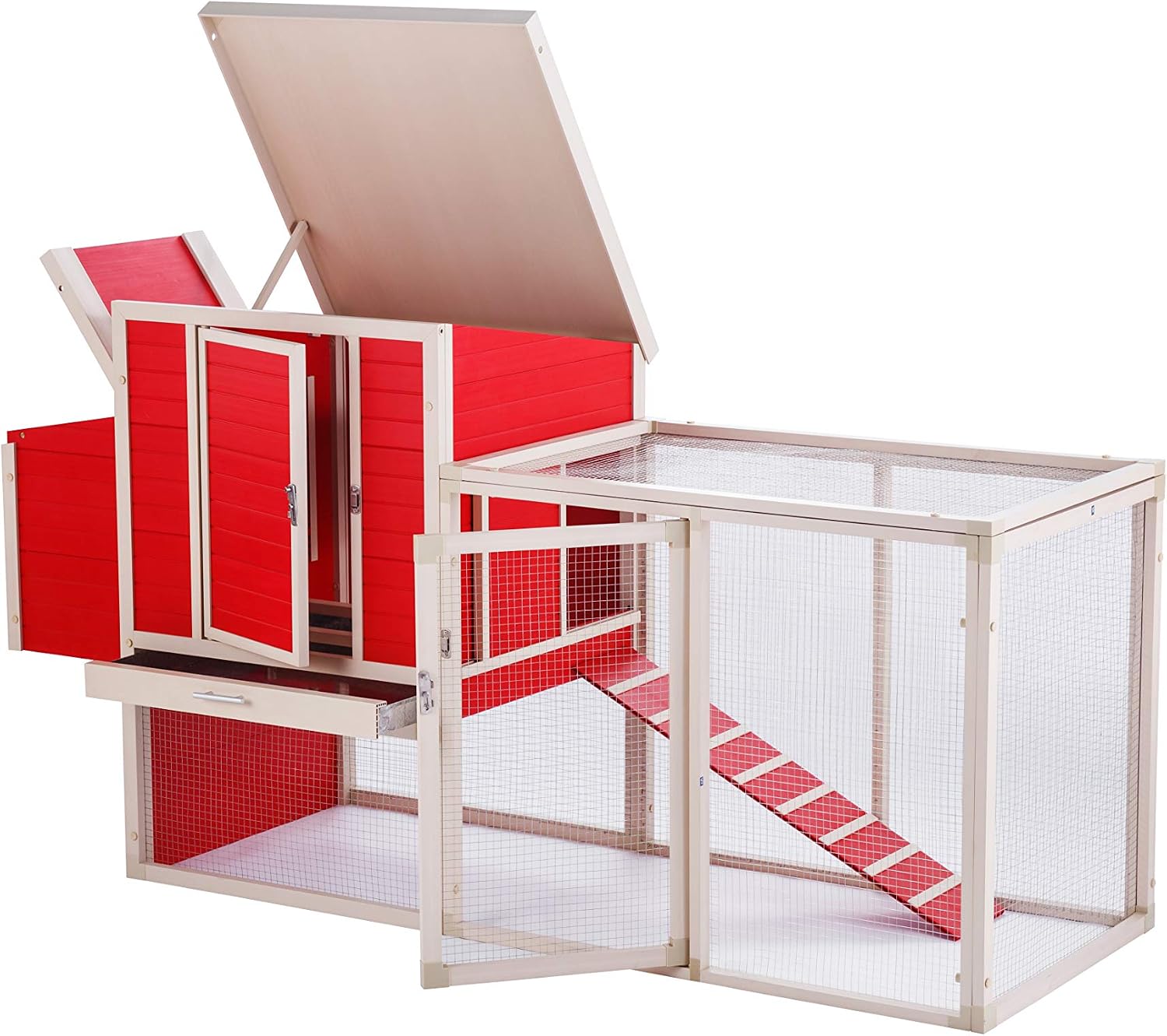 New Age Pet ECOFLEX Sonoma Chicken Coop in Red and Maple