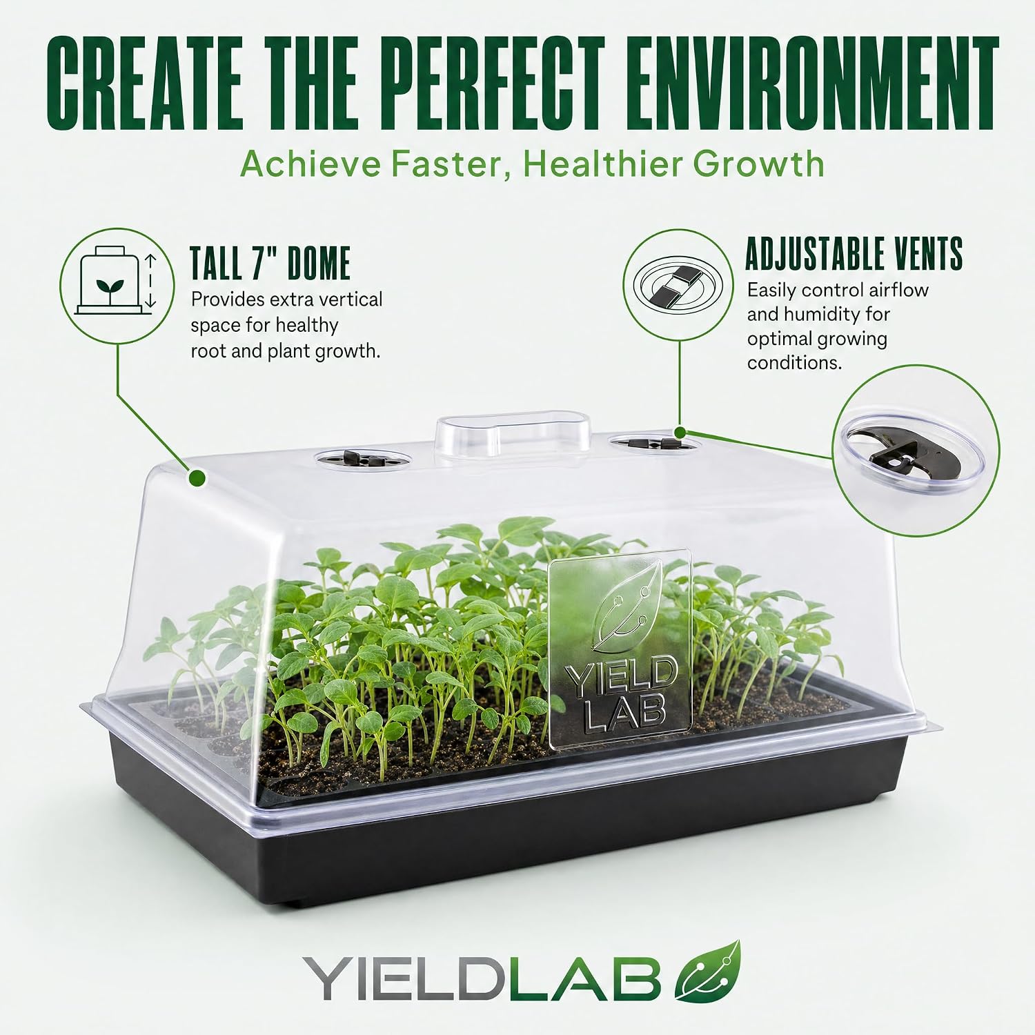 10x20 Humidity Dome with Plant Propagation Trays – 20 Pack Clone Dome - Clone Tray with Humidity Dome for Gardening, Seedling, Microgreens, Germination, Cloning, Soil, and Hydroponics