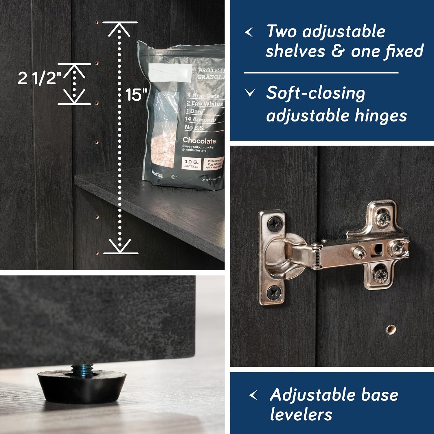 Sauder HomePlus Storage Cabinet, Raven Oak Finish