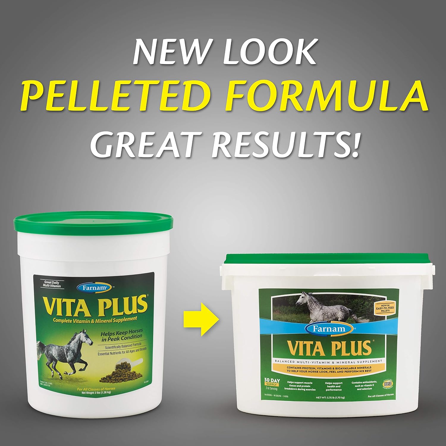 Farnam Vita Plus Balanced Multi-Vitamin & Mineral Horse Supplement, Provides Balanced Nutrition to Support Overall Health and Performance, 7.5 pounds, 60 Day Supply| (Pack of 4)