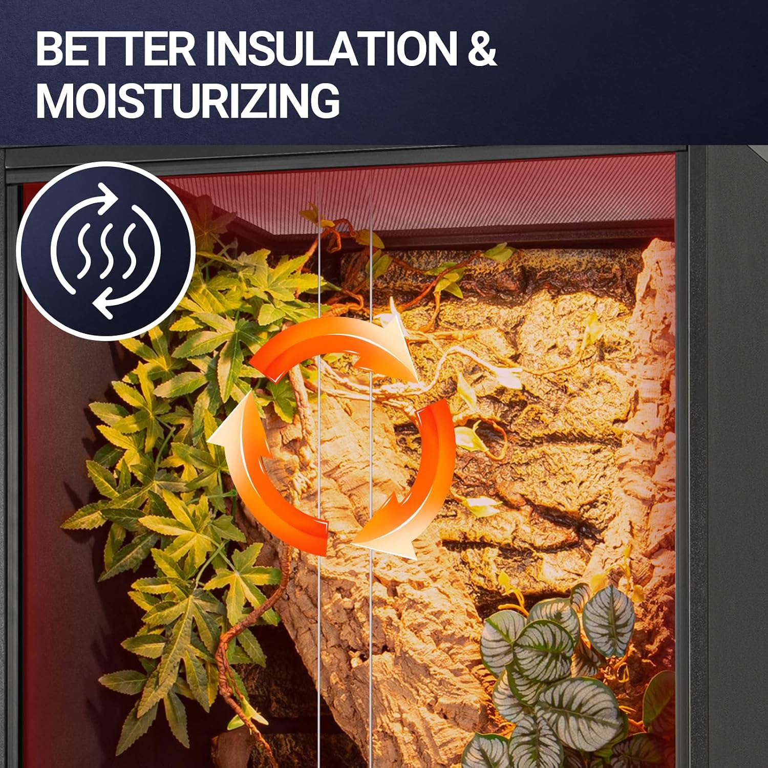 REPTI ZOO 67 Gallon PVC Tall Reptile Tank, 24 x18x36 inch Large Reptile Terrarium for Gecko Lizard Chameleon Frog Snake, Enclosure Habitat with Sliding Door & Top Screen Ventilation