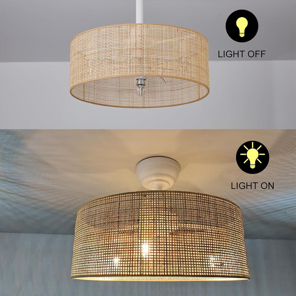 Low Profile Ceiling Fans with Lights 20' Ceiling Fans with Lights and Remote Flush Mount Ceiling Fan with Lights Boho Fandelier Ceiling Fan with 6 Speeds for Living Room Bedroom.