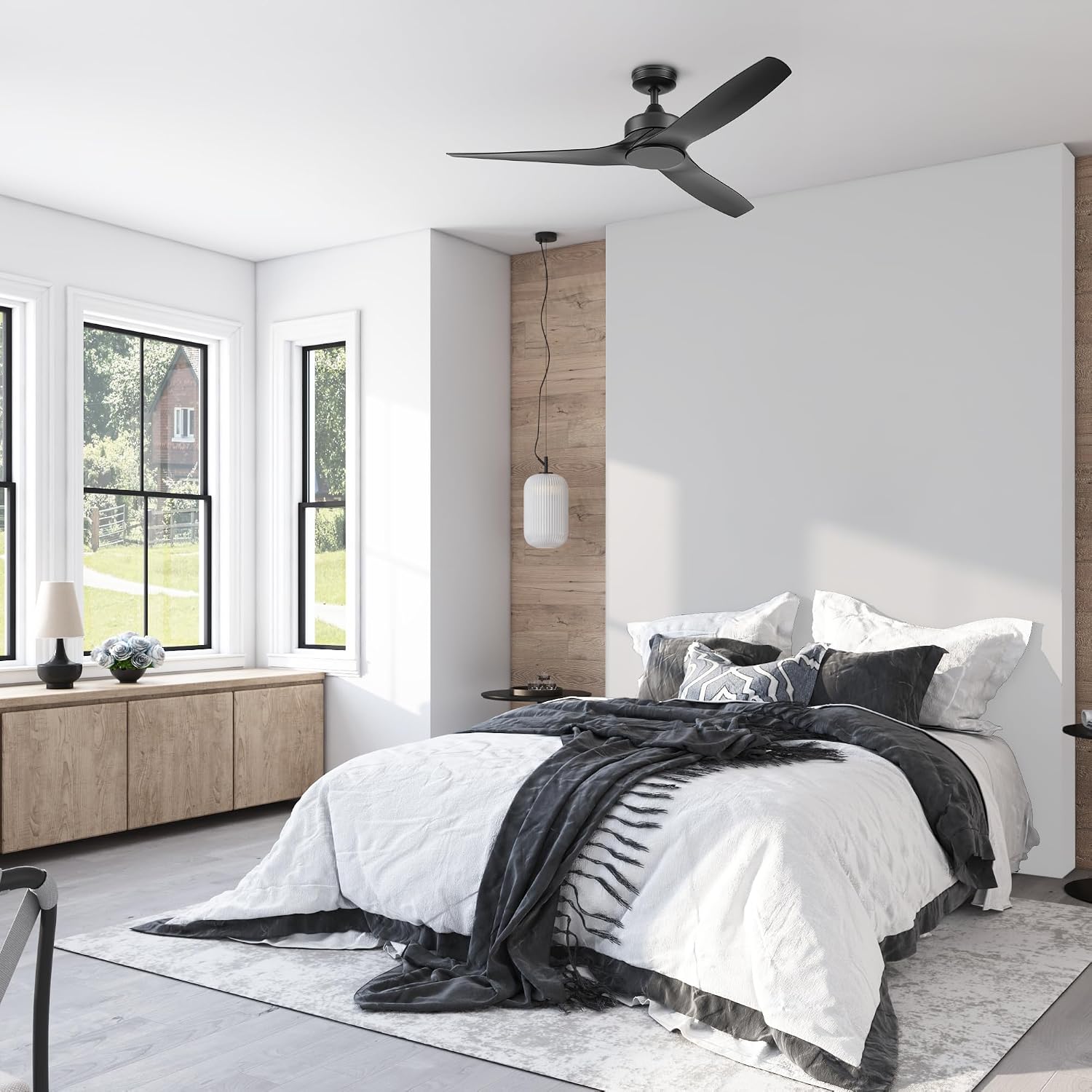 Honeywell Lynton, 52 Inch Outdoor Three Blade Ceiling Fan, Remote Control