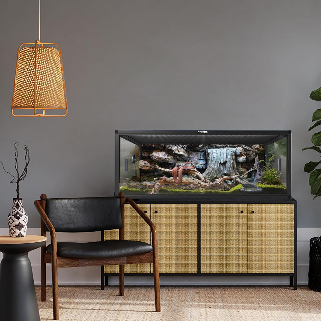 Phailozoo Stackable Reptile Enclosure, 85 Gallon Reptile Tank for Bearded Dragon, Snake, Ball Python, Colorful Aluminum Frame & Front Opening Tempered Glass Door with Handles for Easy Maintenance