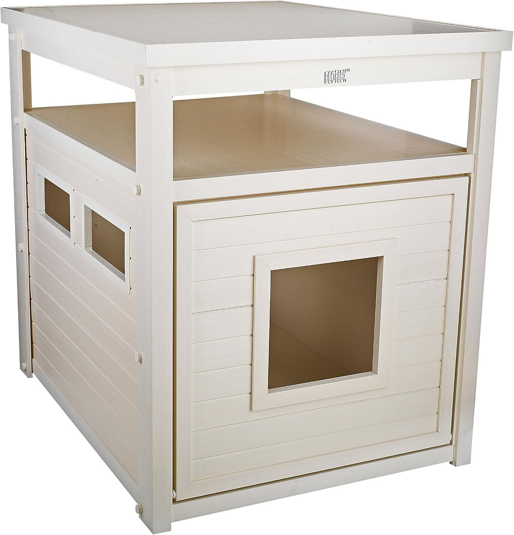 New Age Pet ECOFLEX Litter Loo Standard & Jumbo Sizes, 4 Colors, Moisture and Odor Resistant Enclosure & End Table, No‑Tools Assembly, 10 Year Warranty, Antique White, Jumbo