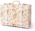 COTRUNKAGE Large 20' Carry On Suitcase Cute Pu Overnight Vintage Trunk Luggage Bag for Women with Combination Locks, Beige Floral