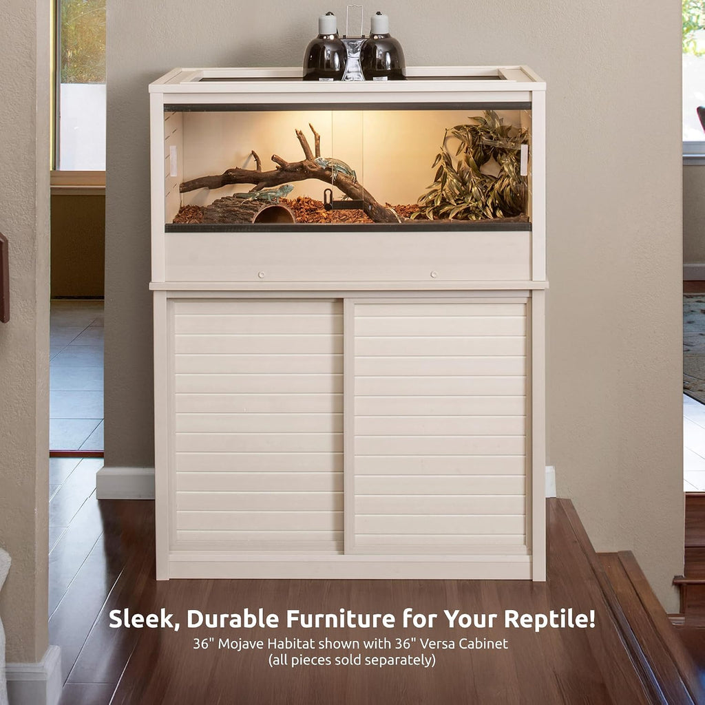 New Age Pet ECOFLEX 36' Wide Medium Reptile Habitat, Mojave Lounge for Snakes, Tortoises & Lizards in Maple, Black & Grey, Easy Assembly, Sliding Glass Doors & Mesh Top