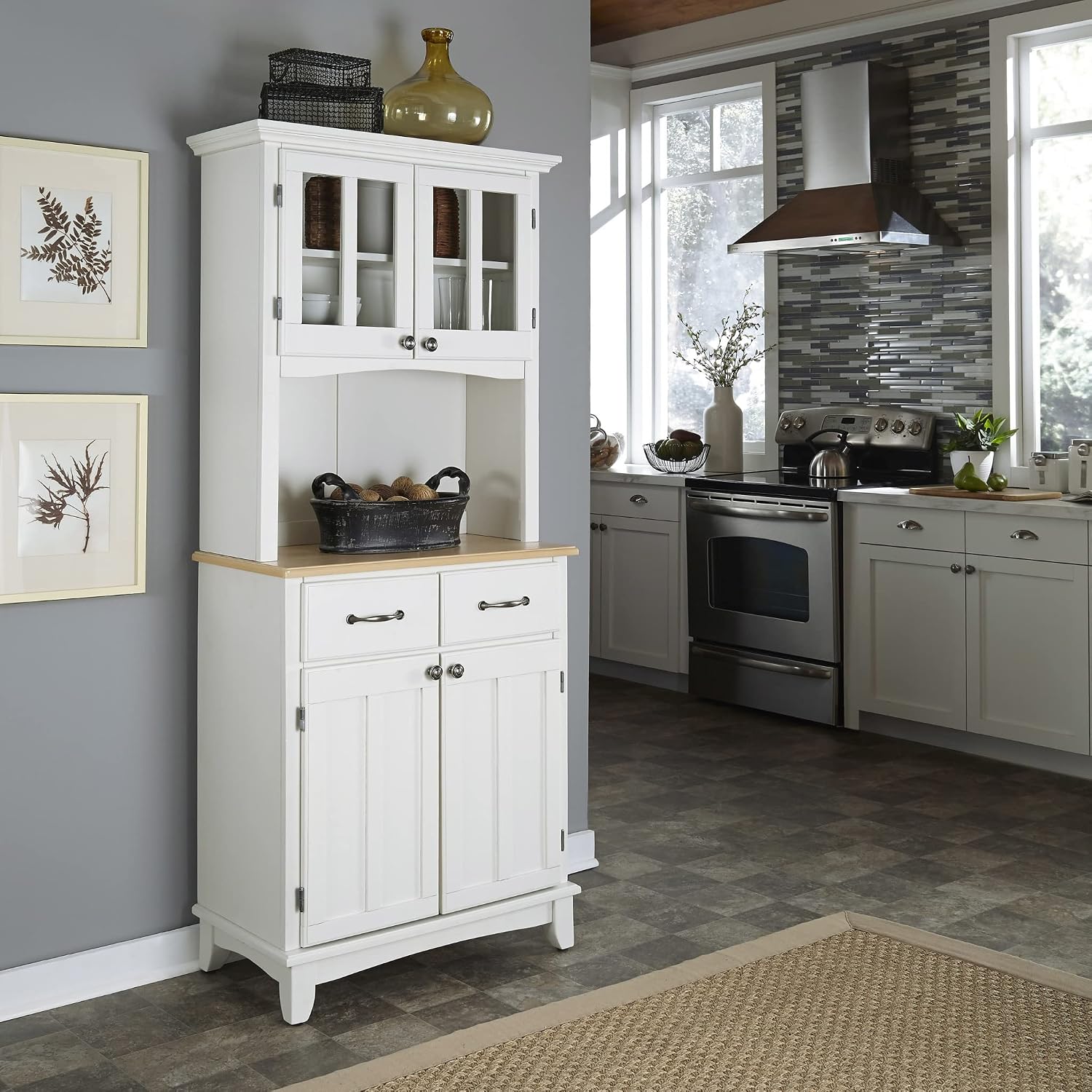 homestyles Buffet Of Buffets Off-White Buffet with Hutch
