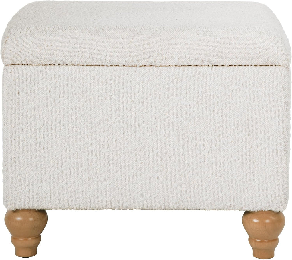 HomePop 22' Medium Rectangular Storage Ottoman - Cream Boucle