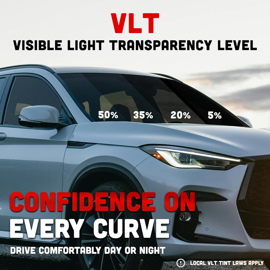 United Universal Black Window Tint Film 20' x 100', 3 Rolls – 5% VLT 1Ply Dyed PET Car Tint Roll, Deep Black Privacy Film with 99% UV Block, Heat & Glare Control for Car, Truck, SUV & Home