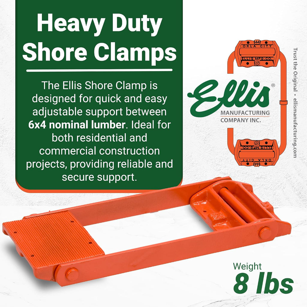 Ellis Shore Clamps - 6x6 Lumber Size, Adjustable Support System, Durable & Secure, Long-Lasting for Woodworking