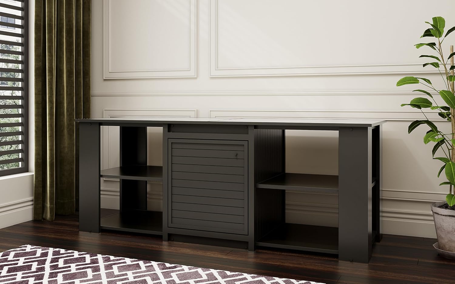 New Age Pet® ECOFLEX® 72' Jumbo Versa Stand, Standard Height Cabinet for Reptile & Small Animal Habitat, Lounge in Black