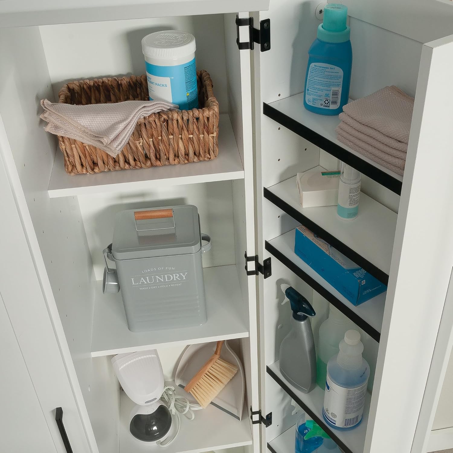 Sauder HomePlus Kitchen Storage Pantry Cabinet with Swing Door Storage and Adjustable Shelves, in Soft White finish