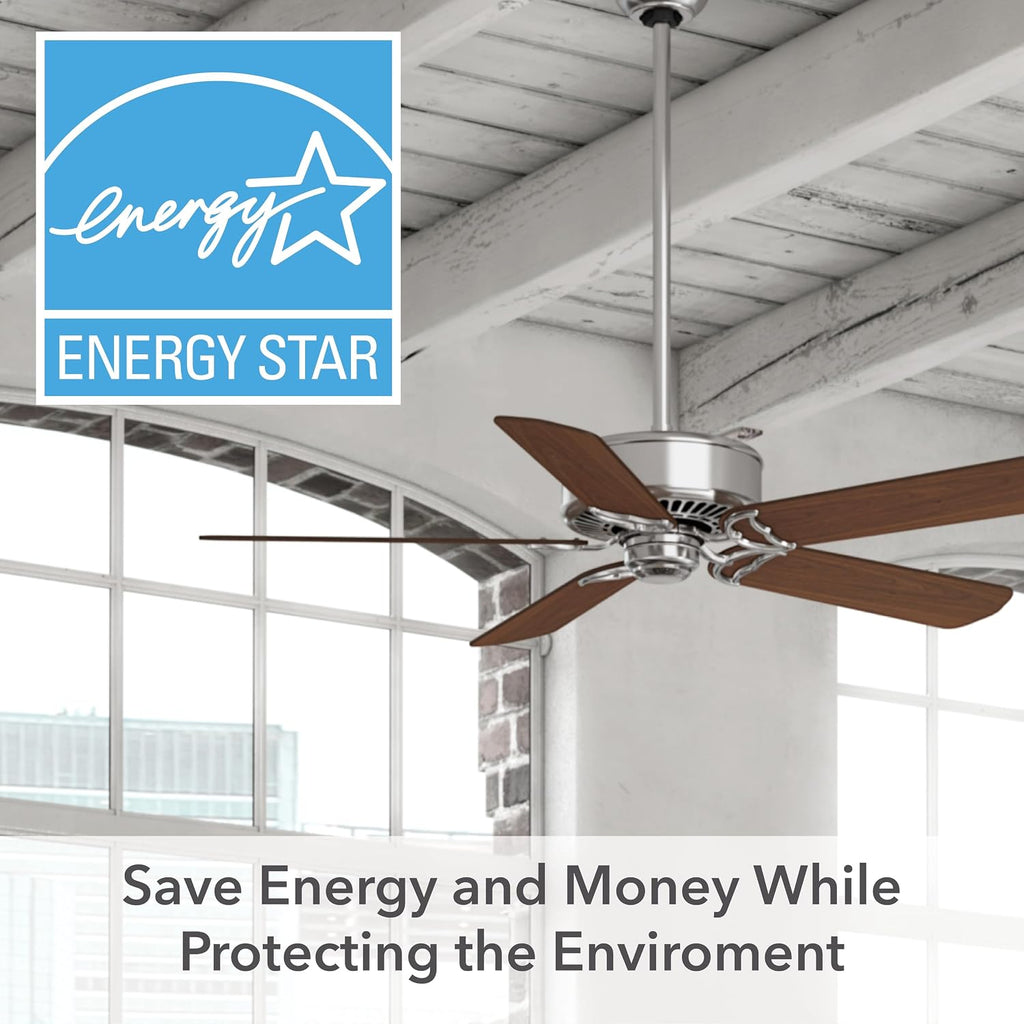 Casablanca 54 inch Indoor Ceiling Fan No Light with Remote Control - Ceiling Fan without Light, Standard Mount, 5 Blades, For Bedroom, Living Room, or Kitchen - Panama 59511, Brushed Nickel