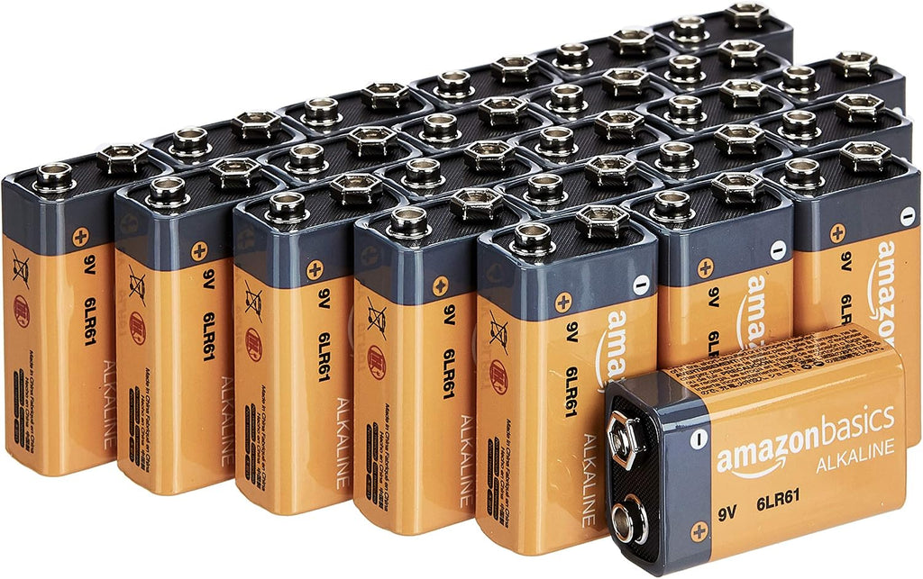 Amazon Basics 192-Count 9V Long-Lasting All-Purpose Alkaline Batteries for Smoke Detector, 5-Year Shelf Life (8 Packs of 24)