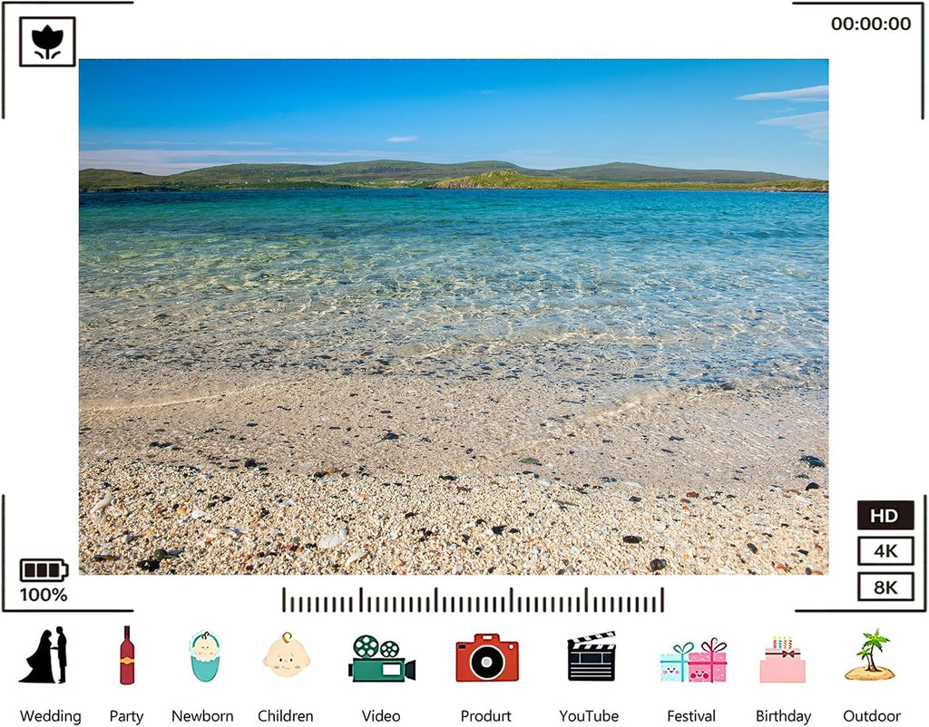 Trykid 20x10ft Clear Turquoise Beach Water Pristine Backdrop Coastal Pebble Shoreline Photography Background Summer Gathering Tapestry Party Decoration Photo Studio Prop Fabric