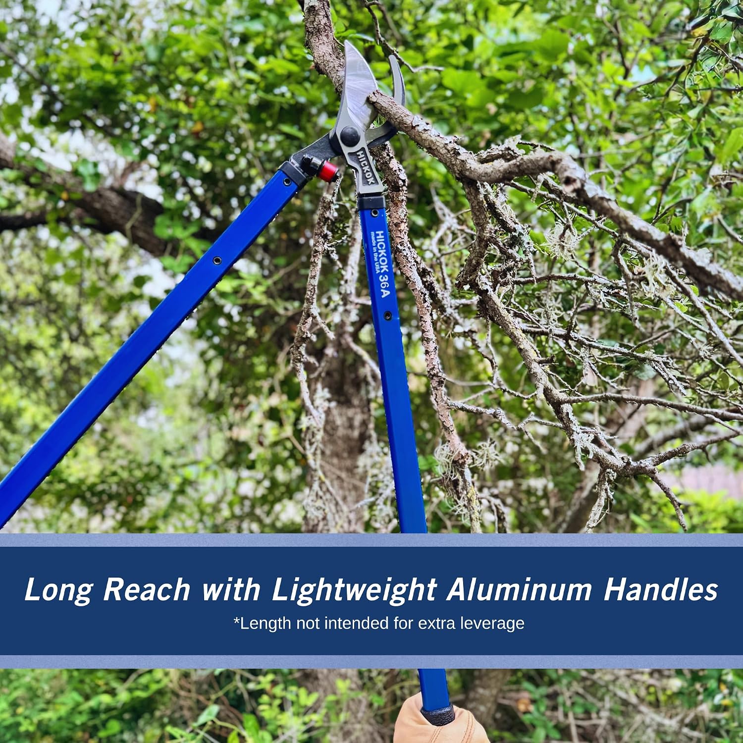 Hickok Heavy Duty Loppers for Tree Trimming – 36' Branch Cutter & Pruning Shears with Long Handle | Lightweight Aluminum Tree Trimmer | Professional-Grade Pruner Made in USA