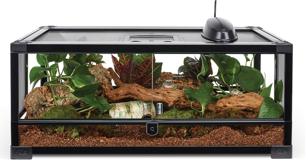 Zilla QuickBuild Reptile 20 Gallon Glass Terrarium Habitat with Swing Door For Geckos, Snakes, Lizards, Frogs, Turtles, and Tortoises, 30' x 12' x 12'