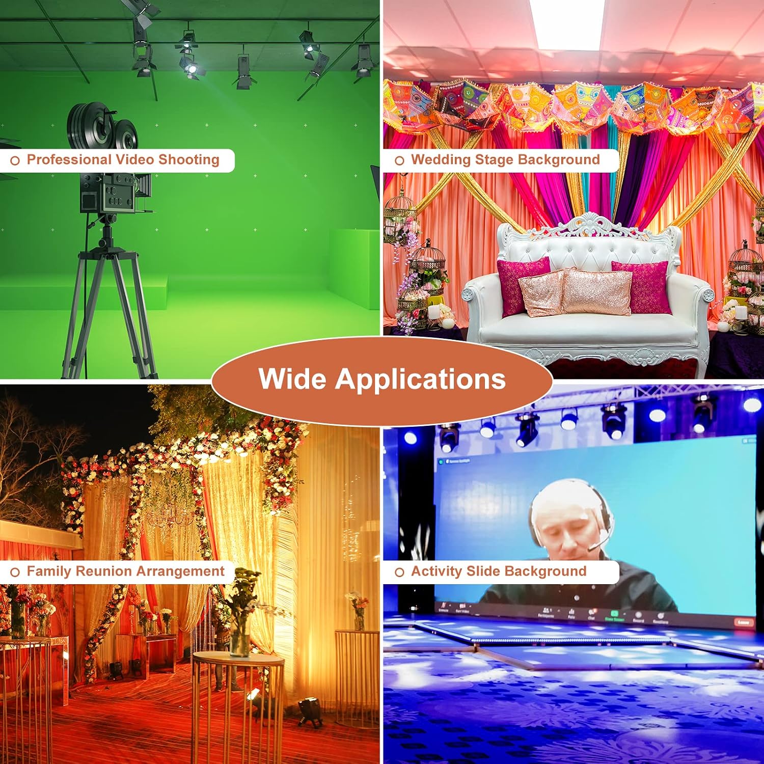 LINCO Backdrop Stand for Parties 12x20ft Heavy Duty Photography Video Studio Background Kit 4169 for Wedding Parties Photo Shooting