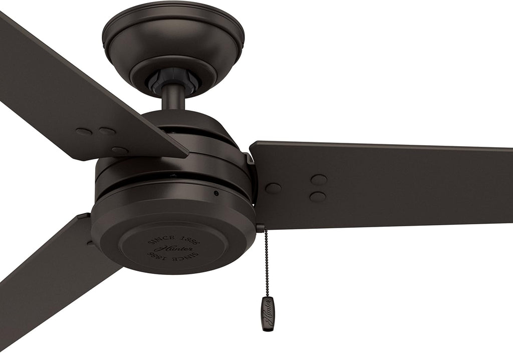 Hunter Fan 52 inch Outdoor Industrial Ceiling fan, 3-Blade (Renewed) (Premier Bronze)