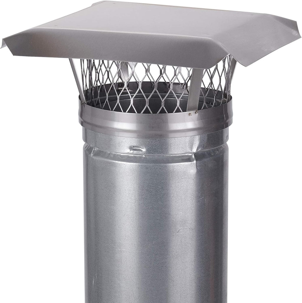 HY-C LC10 Round Stainless Steel Clamp on Single Flue Liner Chimney Cap, 10'