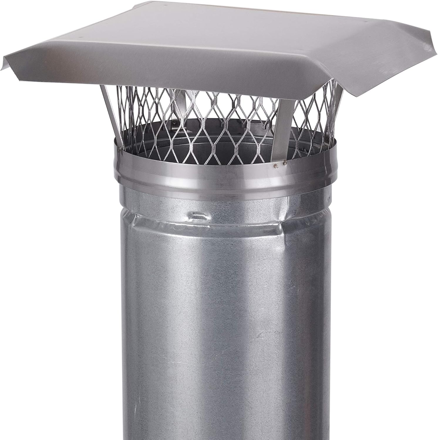 HY-C LC10 Round Stainless Steel Clamp on Single Flue Liner Chimney Cap, 10'