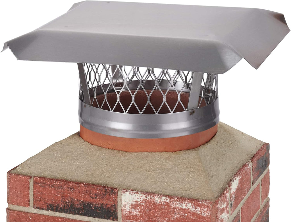 HY-C LC10 Round Stainless Steel Clamp on Single Flue Liner Chimney Cap, 10'