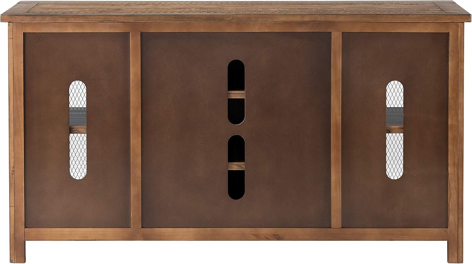 Martin Svensson Home 65' Solid Pine Wood Entertainment Center with Storage. Rustic TV Stand for TVs up to 70.' Sliding Doors, Adjustable Shelves & Cable Management – Natural Finish