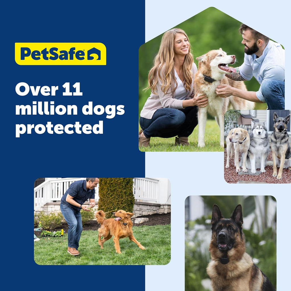 PetSafe Stay & Play Compact Wireless Fence, LCD Screen to Adjust the Circular Boundary, Secure up to 3/4 Acre Area, Use for All Your Pets, Portable System with 50 Extra Flags