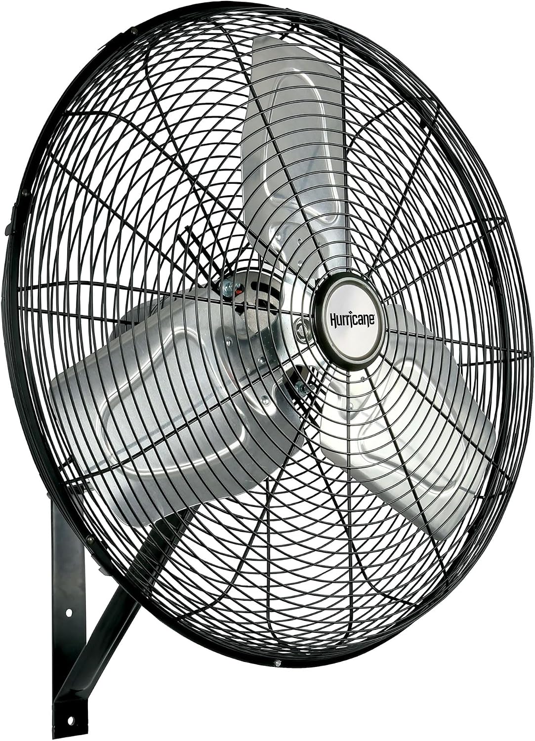 Hurricane 30' Pro Commercial Grade Oscillating Wall Mount Fan, Black - Heavy-Duty All-Metal Corded Electric Air Cooling Unit for Home, Garage, Greenhouse, or Workshop
