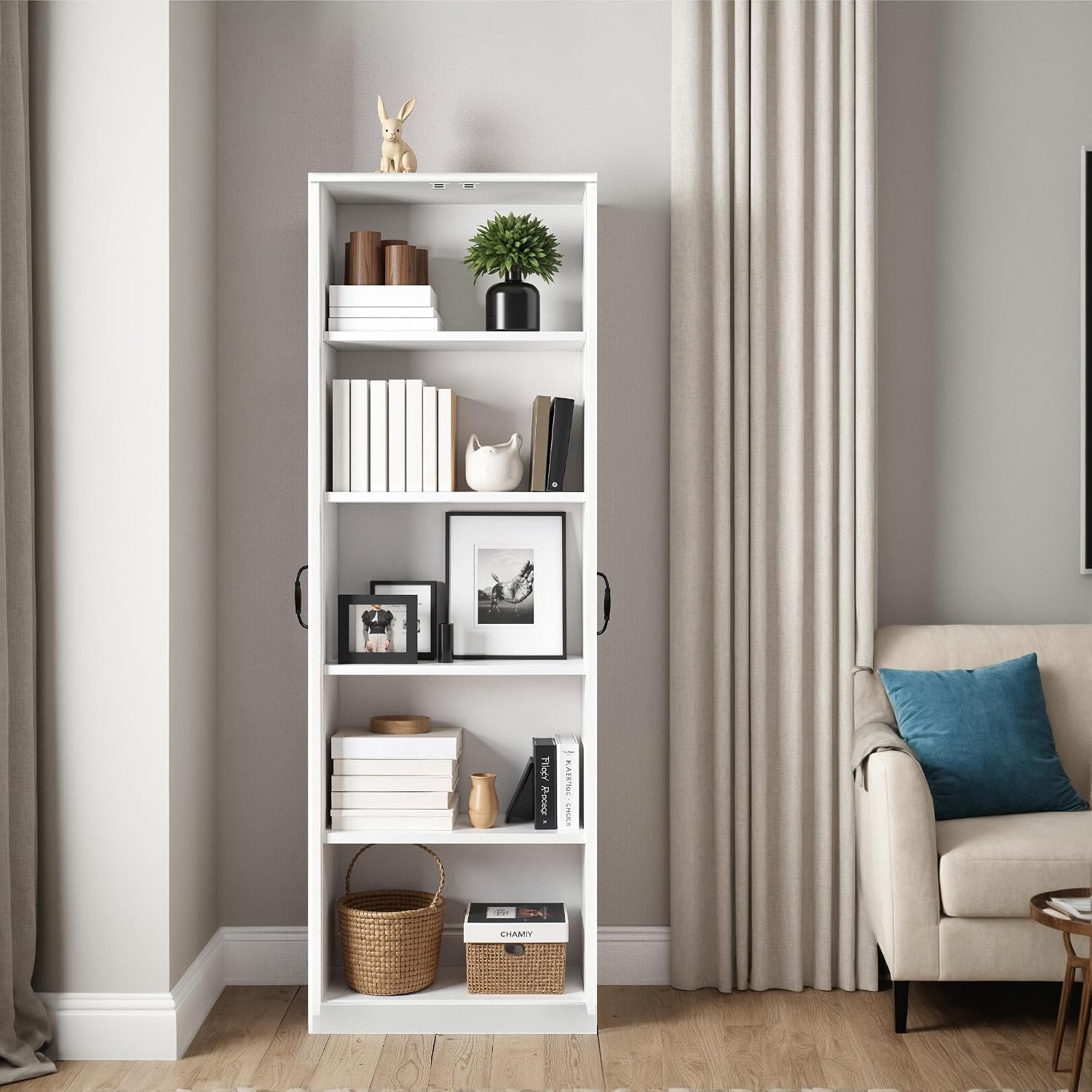 Storage Cabinet/Pantry cabinets, Soft White Finish, 71' Tall Wood Cupboard with 2 Door and 3 Adjustable Shelves for Kitchen, Dining Room, Living Room, Bathroom (Style 1) | Wood Cupboard