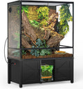GDLF 48'x24' Reptile Tank Stand for 120–230 Gallon Terrariums – Fits Tall Enclosures or Stacked 4x2x2 PVC Tanks – Furniture-Style Cabinet with Storage – Holds Up to 500 lbs