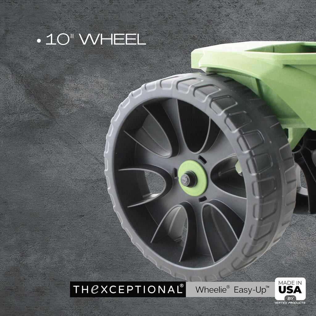 TheXceptional Wheelie Easy-Up | Wheeled Garden Stool with Handles Relieve Pain Getting Up and Down | Gardening Work-Seat with Wheels for Elderly Seniors | Made in USA by Vertex | Model EX530