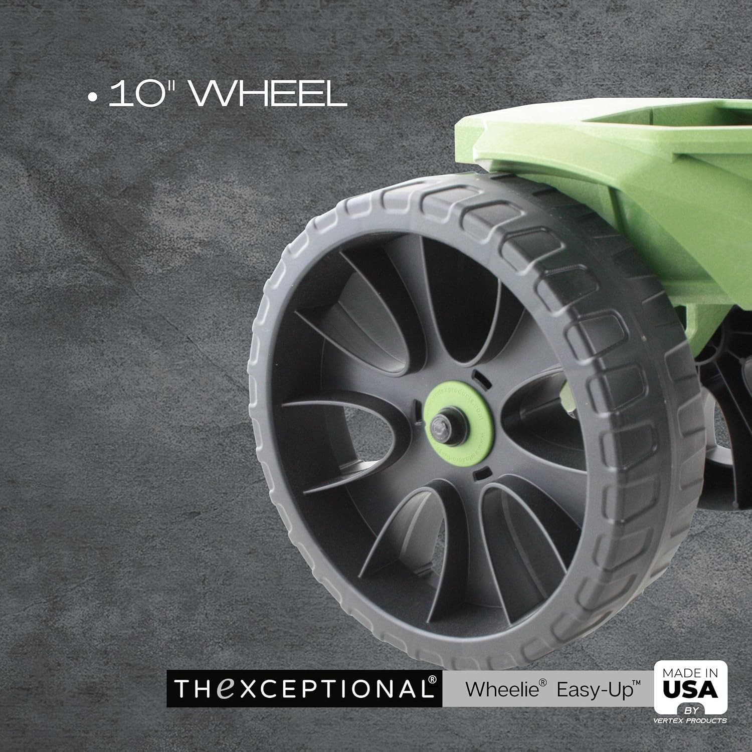 TheXceptional Wheelie Easy-Up | Wheeled Garden Stool with Handles Relieve Pain Getting Up and Down | Gardening Work-Seat with Wheels for Elderly Seniors | Made in USA by Vertex | Model EX530