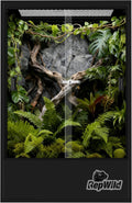 65 Gallon PVC Tall Reptile Tank/Terrarium, RepWild 24' x 18' x 36' Arboreal Reptile Habitat Enclosure with Sliding Door & Heavy-Duty Screen for Amphibians, Crested Gecko Lizard Chameleon