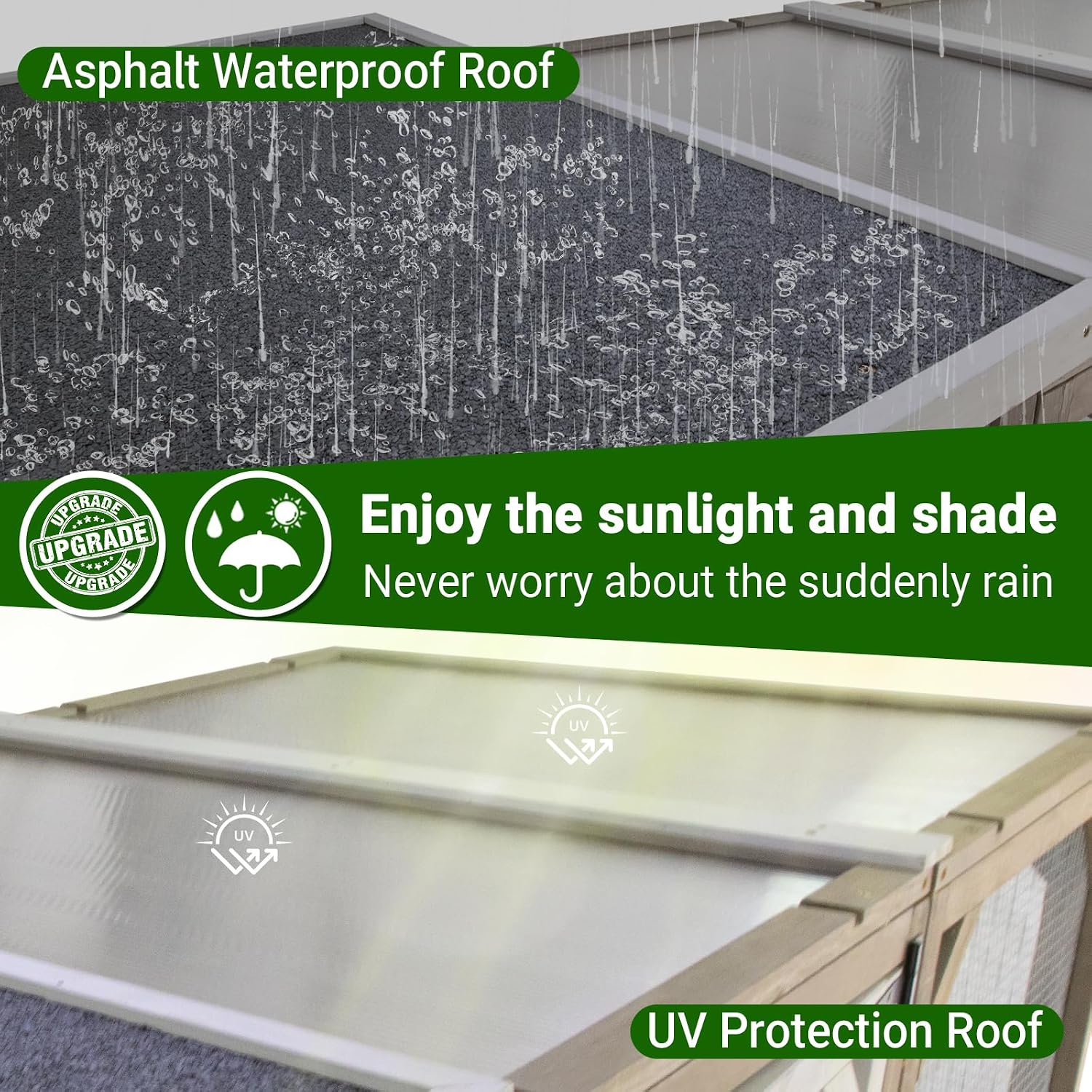 PetsCosset Large Catio Outdoor Cat Enclosure, Weatherproof Cat House Attached to Window for Multi Cats, 4 Story Wooden Kitten Condo Asphalt and UV Protection Roofs, Multi Platforms 153.6' L x 70' H